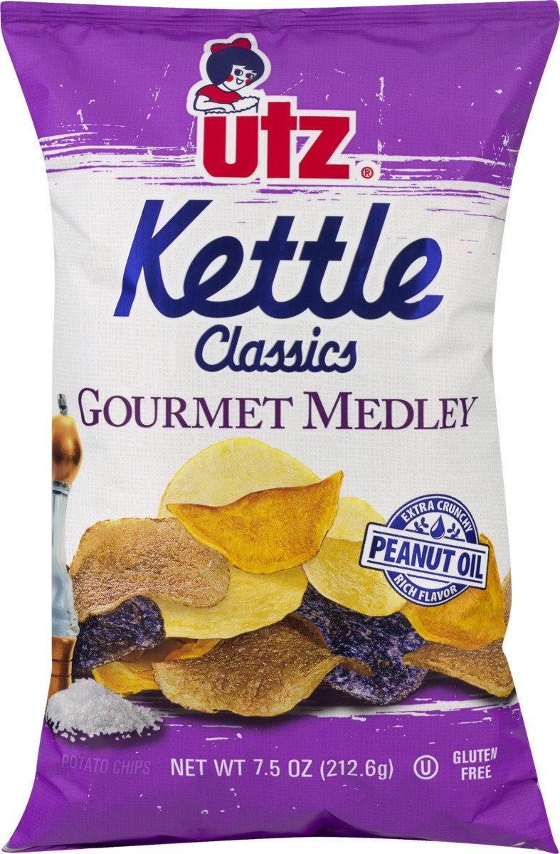 slide 10 of 11, Utz Kettle Classics Gourmet Medley Potato Chips, 7.5 oz