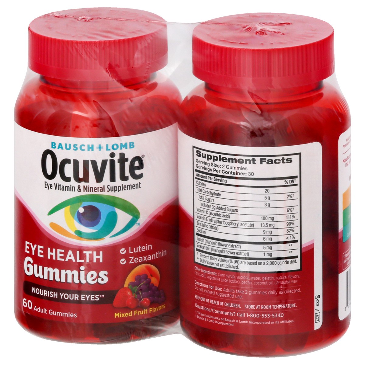 slide 3 of 9, Bausch + Lomb Bausch & Lomb Ocuvite Eye Health Vitamin Gummies, 60 ct