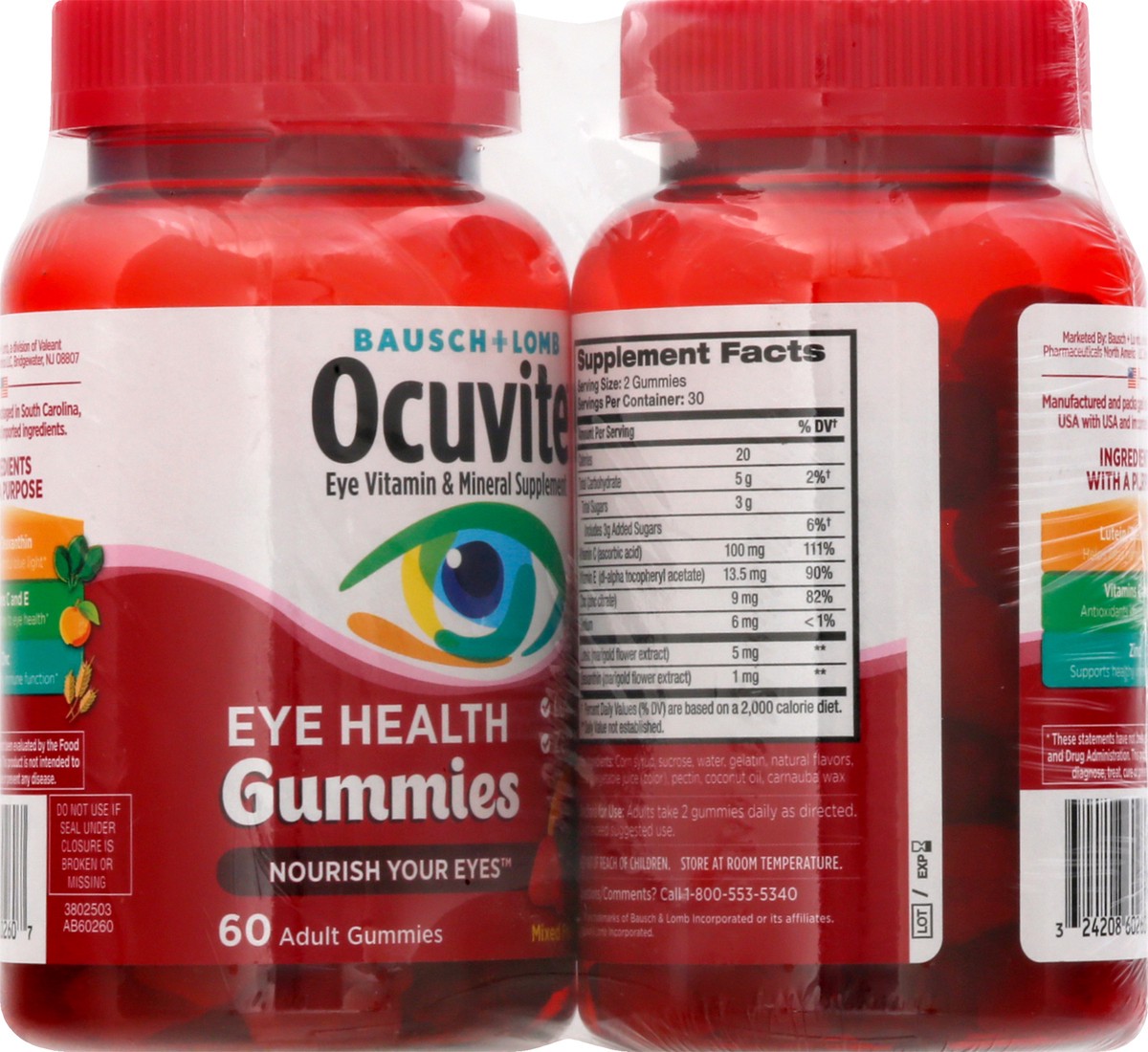 slide 5 of 9, Bausch + Lomb Bausch & Lomb Ocuvite Eye Health Vitamin Gummies, 60 ct