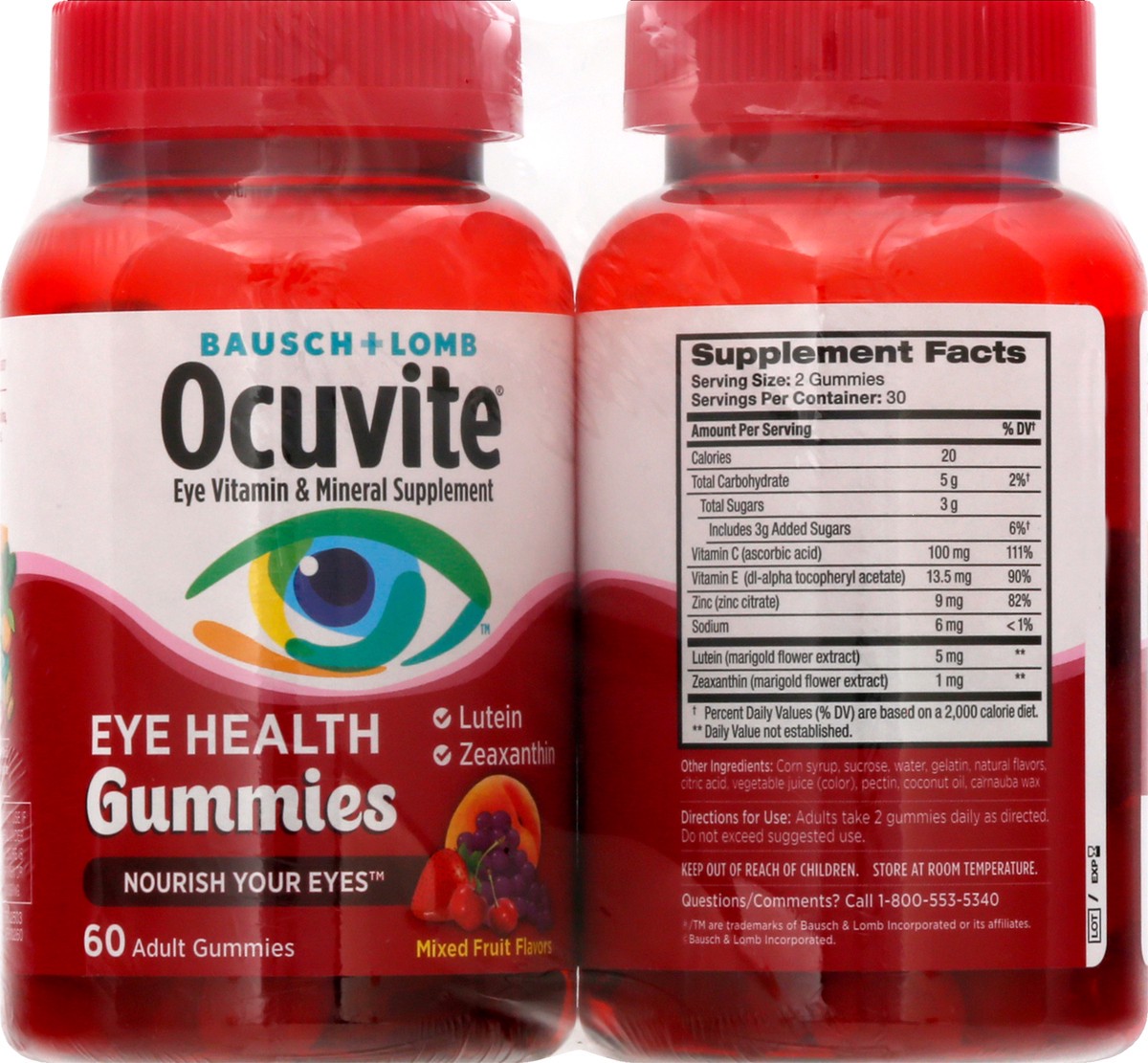 slide 6 of 9, Bausch + Lomb Bausch & Lomb Ocuvite Eye Health Vitamin Gummies, 60 ct