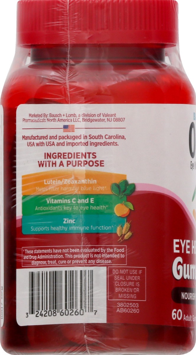 slide 7 of 9, Bausch + Lomb Bausch & Lomb Ocuvite Eye Health Vitamin Gummies, 60 ct