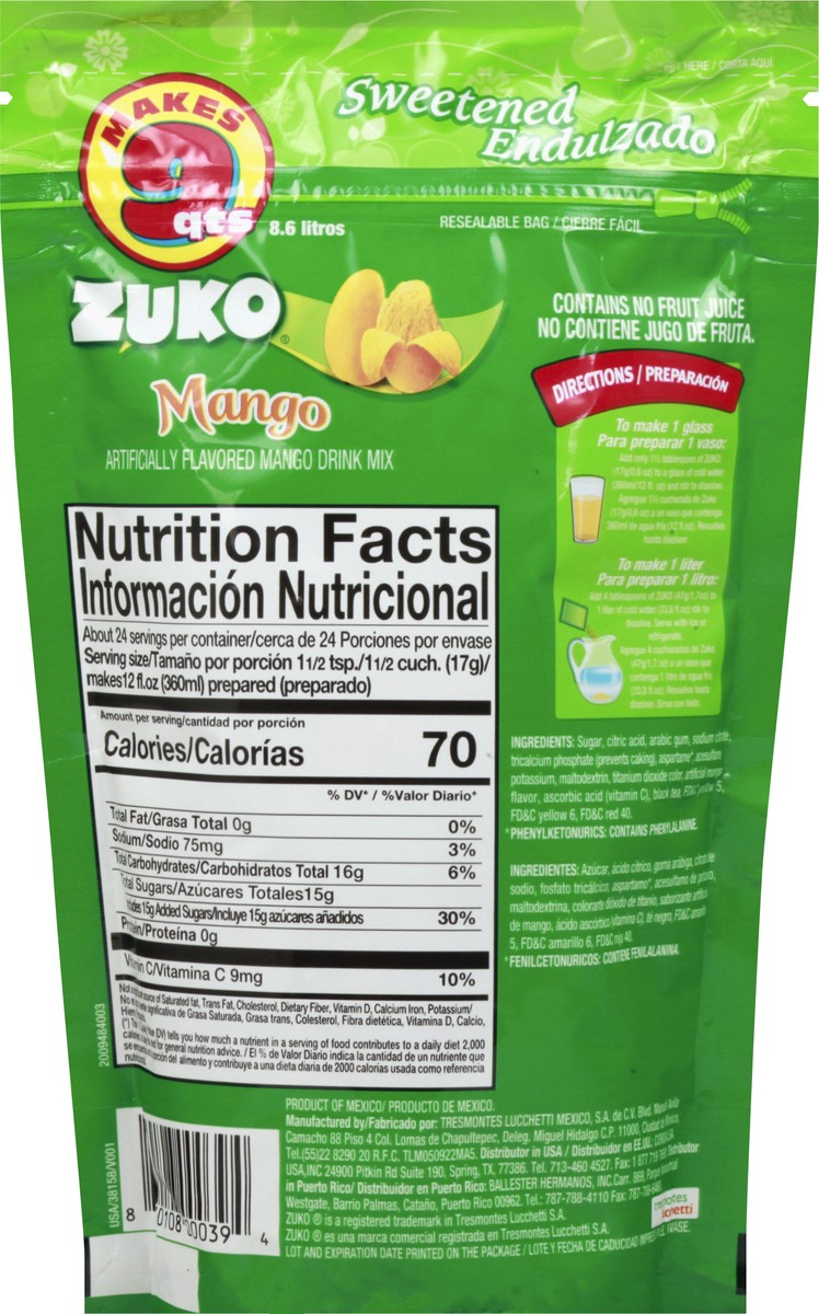slide 7 of 13, Zuko Mango Instant Powered Drink - 14.1 oz, 14.1 oz