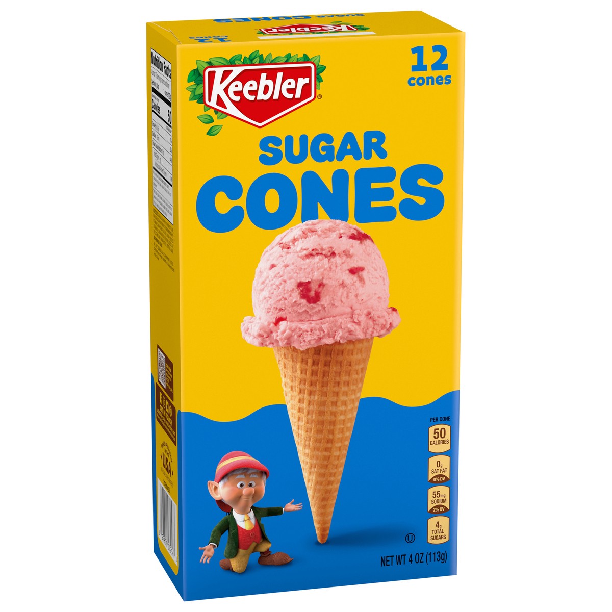 slide 4 of 14, KEEBLER Sugar Cones, 12 count box, 4oz / 113g, 12 ct