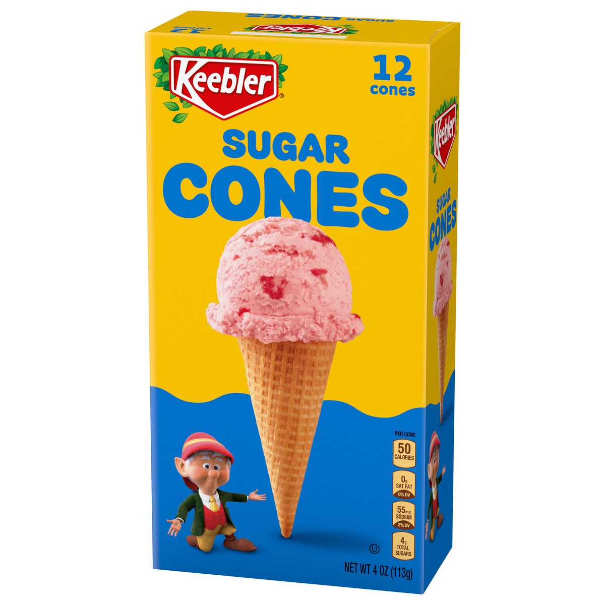 slide 10 of 14, KEEBLER Sugar Cones, 12 count box, 4oz / 113g, 12 ct