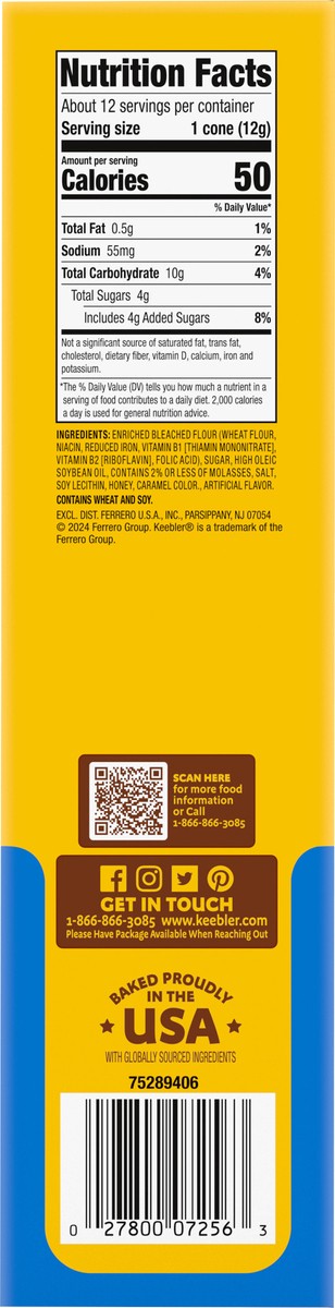 slide 9 of 14, KEEBLER Sugar Cones, 12 count box, 4oz / 113g, 12 ct