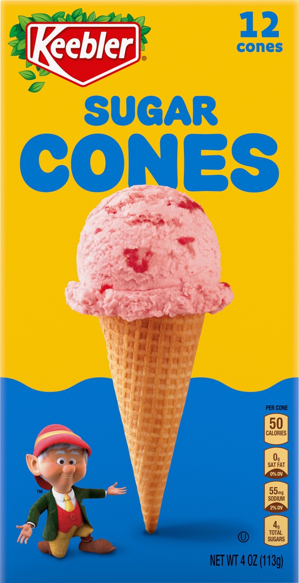 slide 13 of 14, KEEBLER Sugar Cones, 12 count box, 4oz / 113g, 12 ct