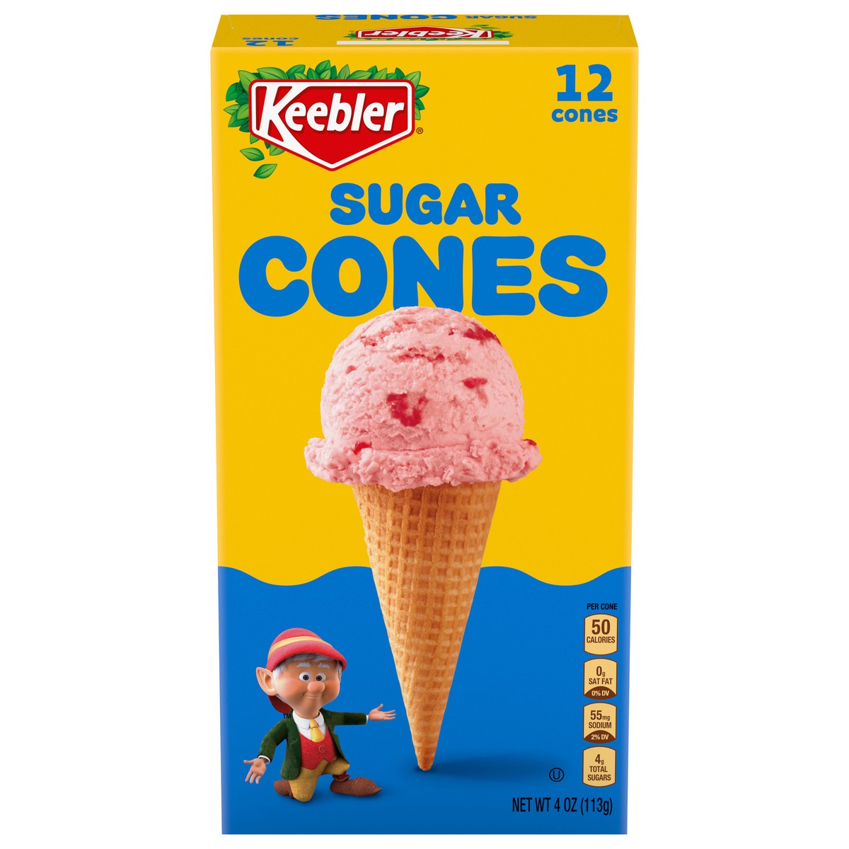 slide 1 of 14, KEEBLER Sugar Cones, 12 count box, 4oz / 113g, 12 ct