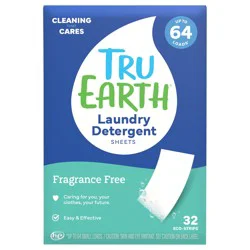 Tru Earth Eco-Strips Laundry Detergent Sheets Fragrance Free, 32 ct / 64 loads