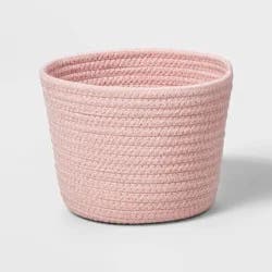 Decorative Coiled Rope Basket Peach - Brightroom™: Circular Polyester, Spot Clean, 8"x8"x6"