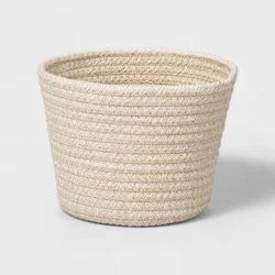 Decorative Coiled Rope Basket Cobblestone - Brightroom™: Multicolor Circular Polyester, 8"x8"x6"