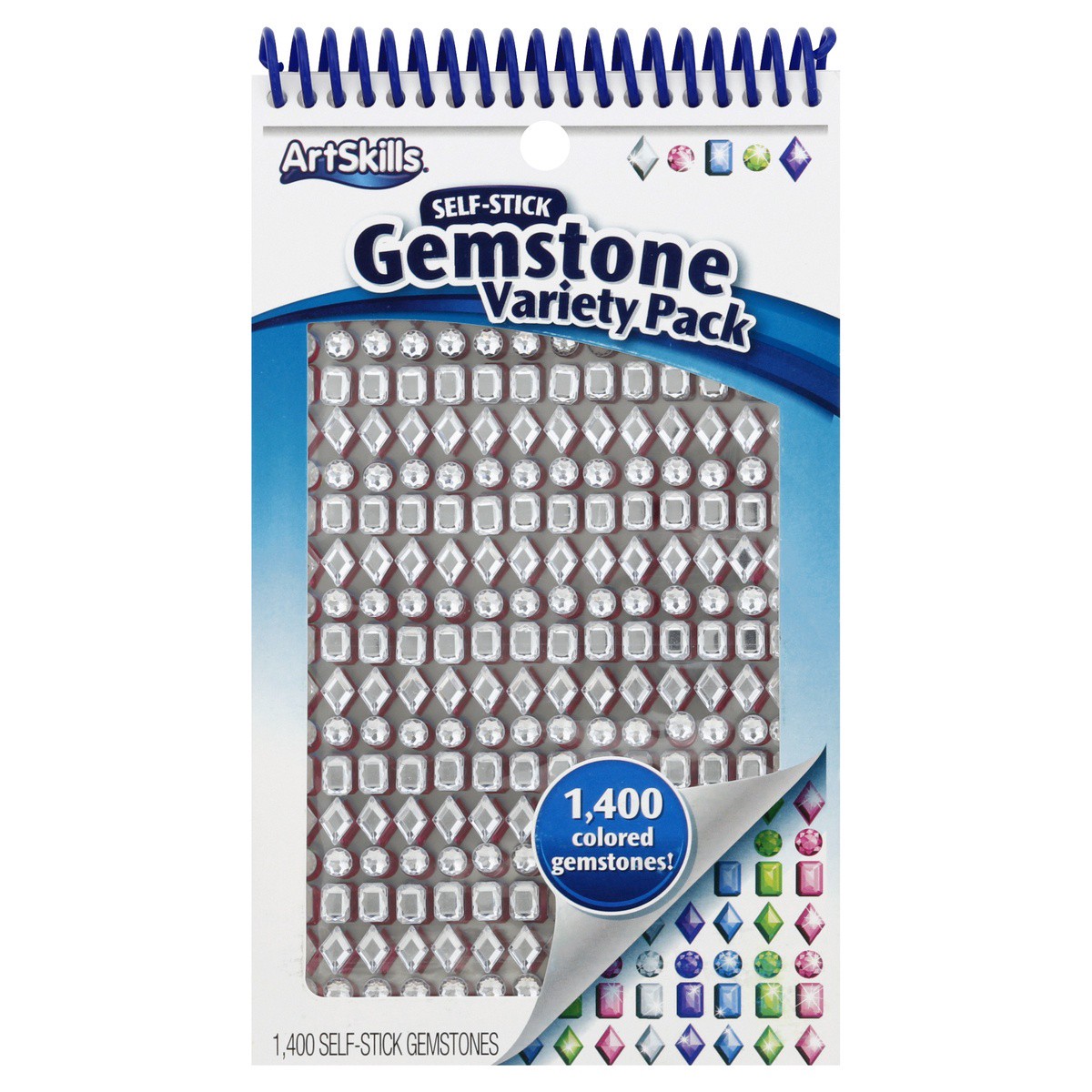 slide 1 of 7, ArtSkills Self-Stick Gemstone Variety Pack - Multi-Color, 1400 ct