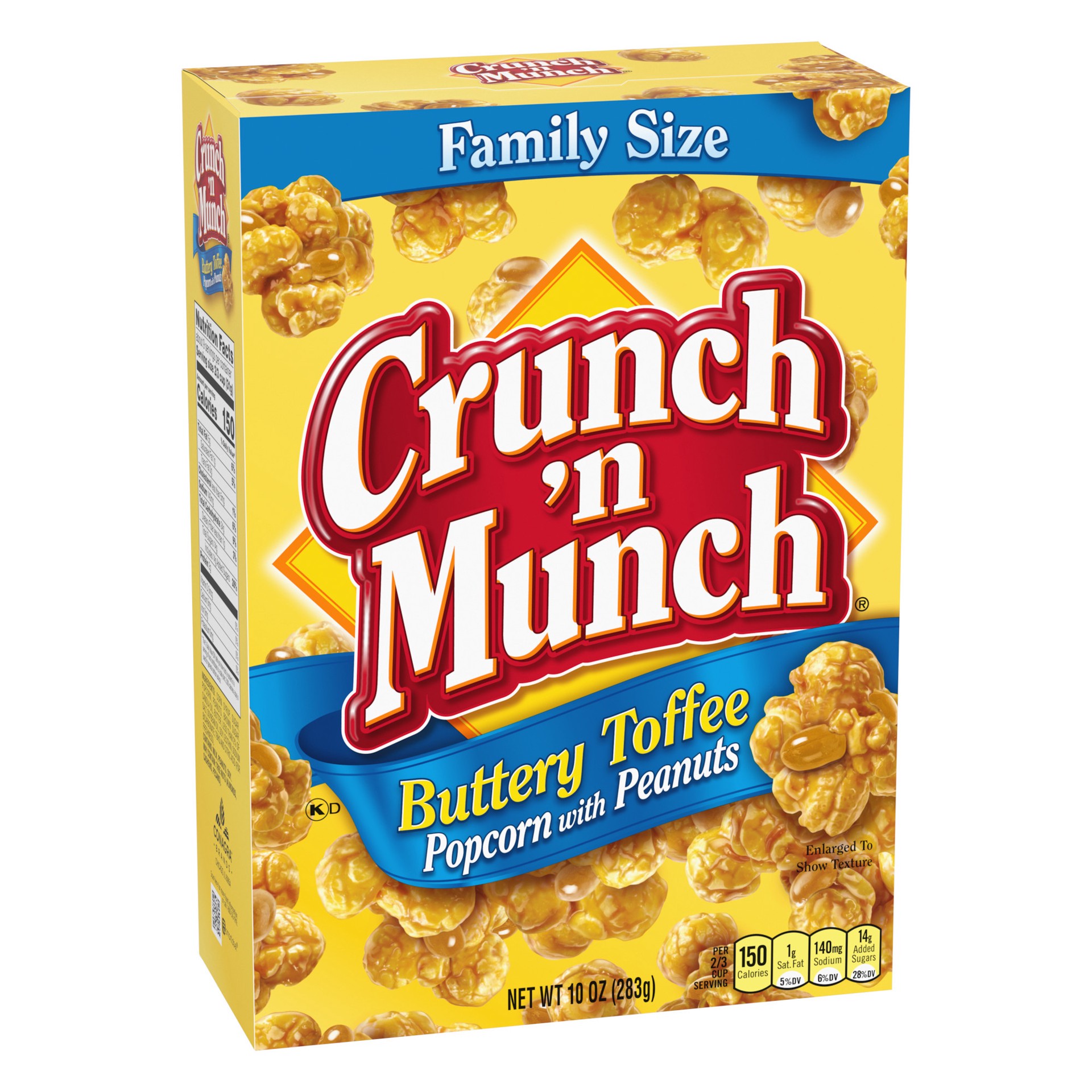 slide 2 of 5, Crunch 'n Munch Buttery Toffee Popcorn with Peanuts Family Size 10 oz, 10 oz