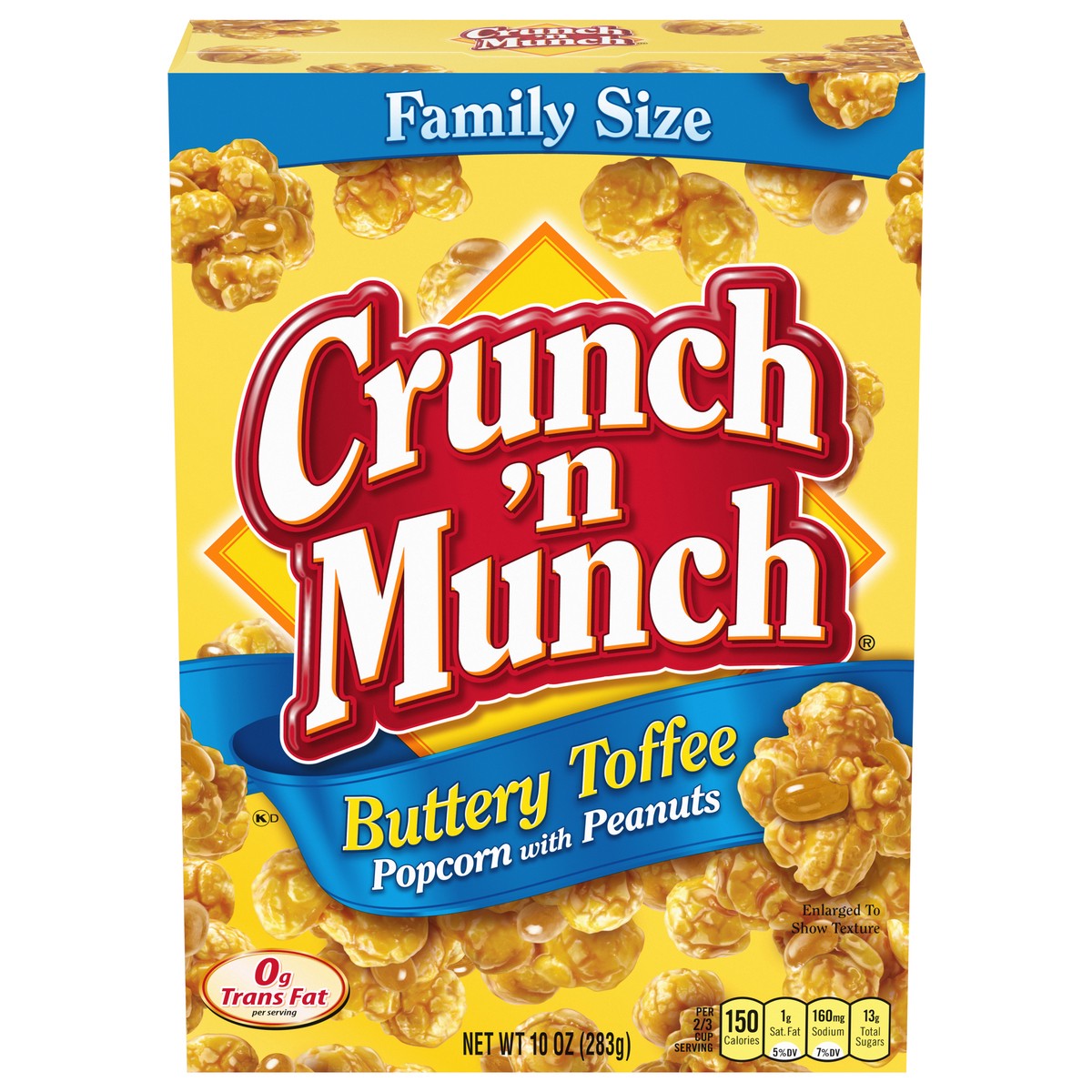 slide 1 of 5, Crunch 'n Munch Buttery Toffee Popcorn with Peanuts Family Size 10 oz, 10 oz