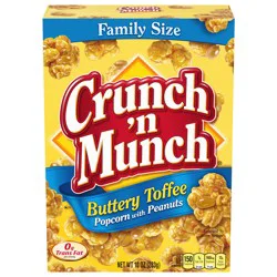 Crunch 'n Munch Buttery Toffee Popcorn with Peanuts Family Size 10 oz