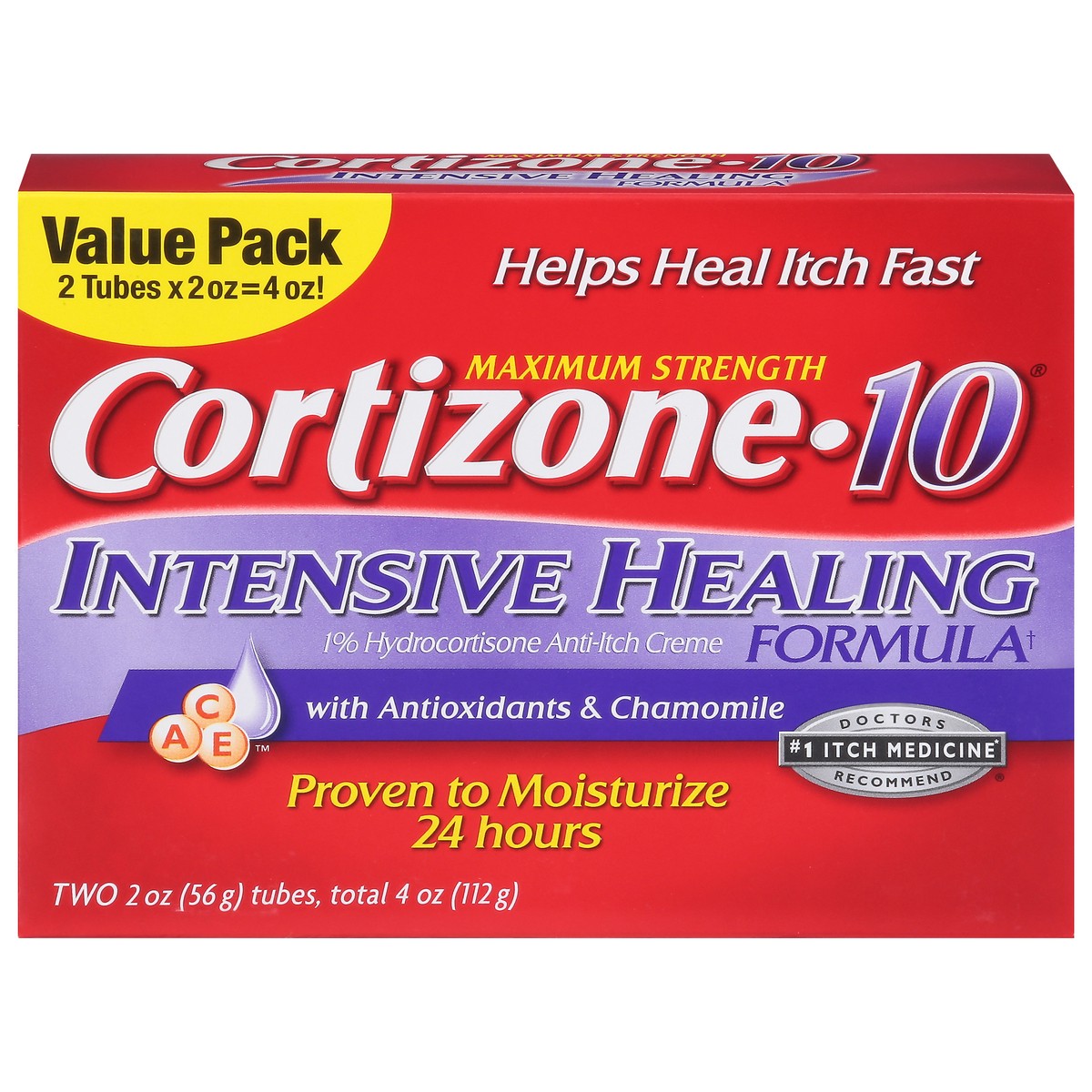 slide 1 of 9, Cortizone-10 Maximum Strength Intensive Healing Formula Anti-Itch Creme Value Pack 2 ea, 2 oz