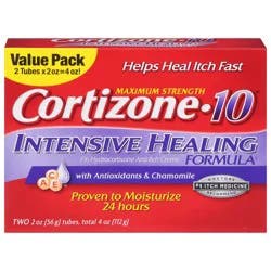 Cortizone-10 Maximum Strength Intensive Healing Formula Anti-Itch Creme Value Pack 2 ea