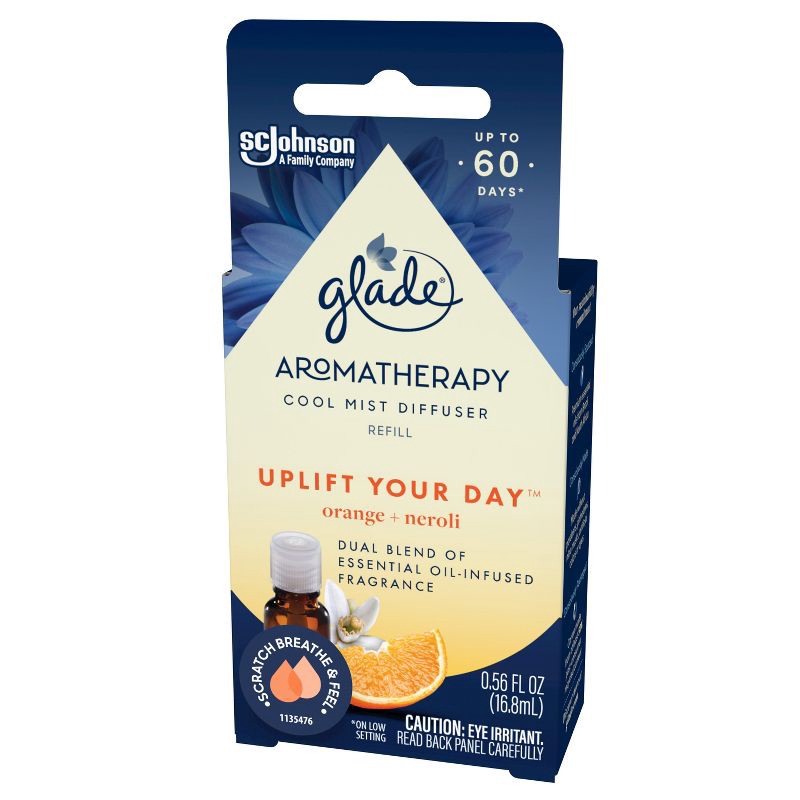 slide 6 of 19, Glade Aromatherapy Diffuser Refill Air Freshener - Uplift Your Day - 0.56oz, 0.56 oz