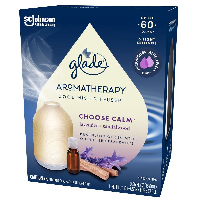 slide 3 of 20, Glade Aromatherapy Cool Mist Diffuser Air Freshener - Choose Calm - 0.56 fl oz, 0.56 fl oz