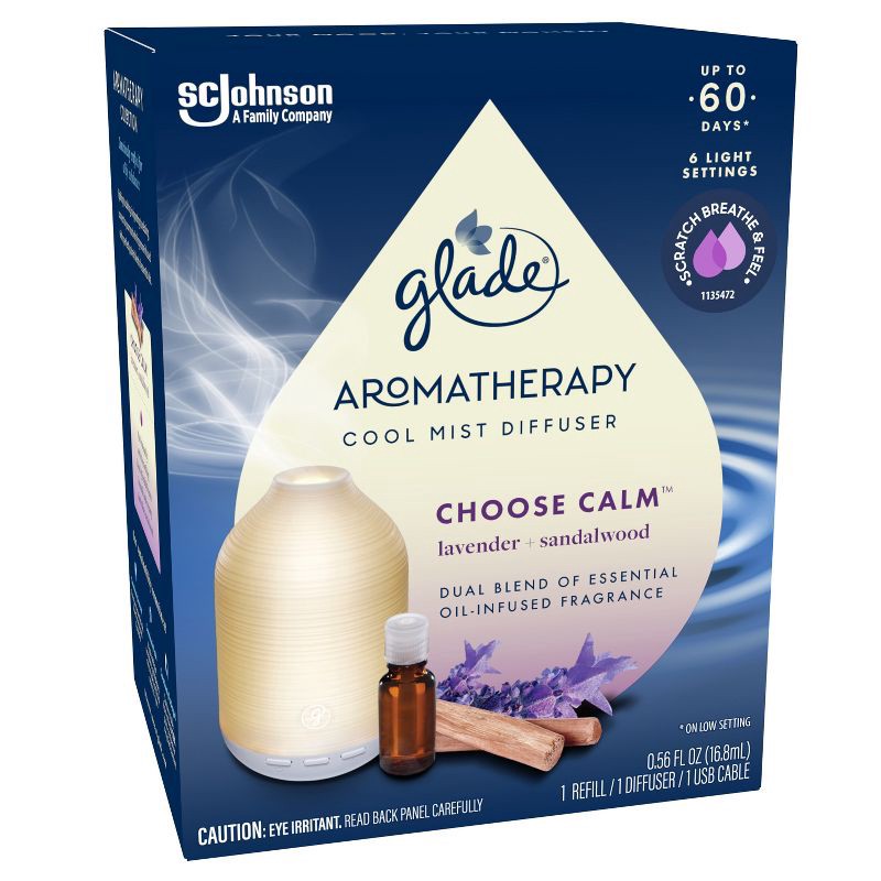 slide 2 of 20, Glade Aromatherapy Cool Mist Diffuser Air Freshener - Choose Calm - 0.56 fl oz, 0.56 fl oz
