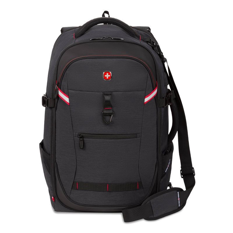 slide 8 of 11, SWISSGEAR Core Travel 22" Backpack - Charcoal Gray: Polyester, Softside, Water-Resistant, 1 ct