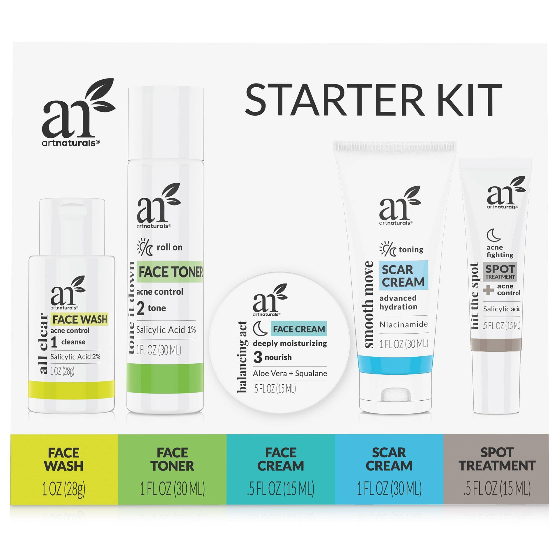 slide 1 of 3, artnaturals Acne Starter Kit - 5pc, 5 ct