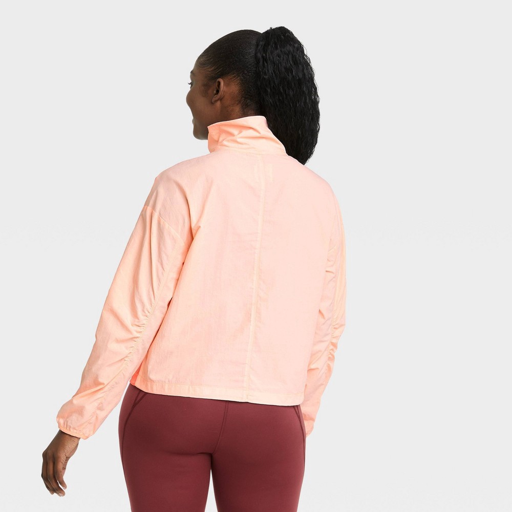 slide 4 of 6, Women's Packable Windbreaker Jacket - All in Motion Light Pink XXL, 1 ct