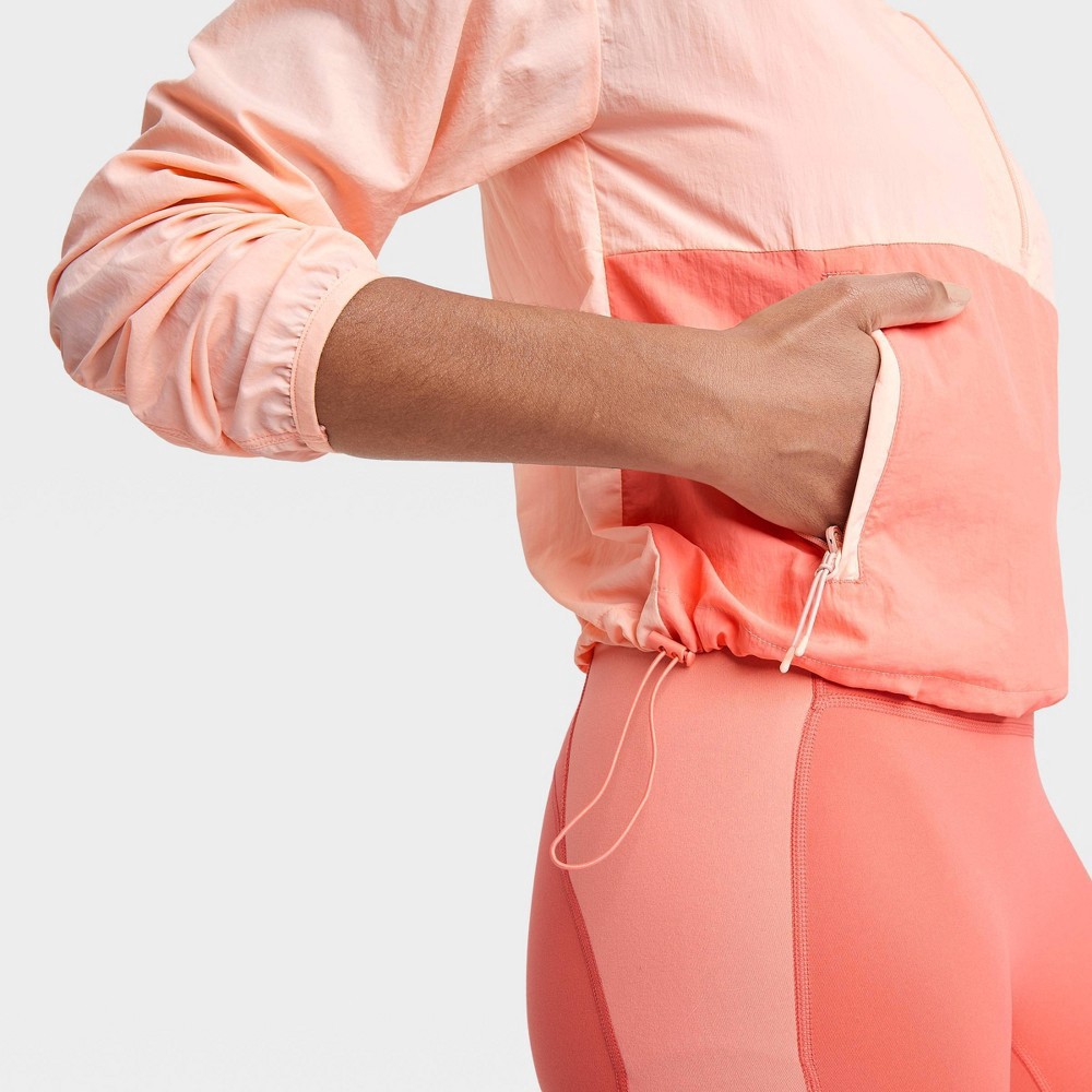 slide 5 of 6, Women's Packable Windbreaker Jacket - All in Motion Light Pink XXL, 1 ct