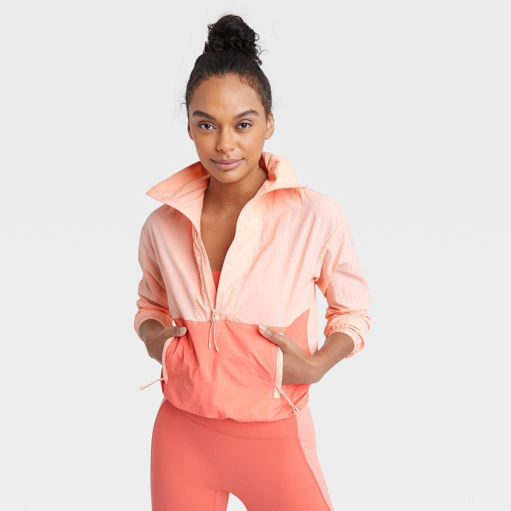 slide 6 of 6, Women's Packable Windbreaker Jacket - All in Motion Light Pink XXL, 1 ct