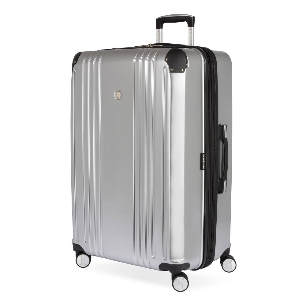 slide 3 of 10, SWISSGEAR Spartan Hardside Large Checked Suitcase - Silver, 1 ct