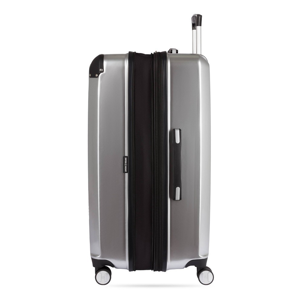 slide 4 of 10, SWISSGEAR Spartan Hardside Large Checked Suitcase - Silver, 1 ct