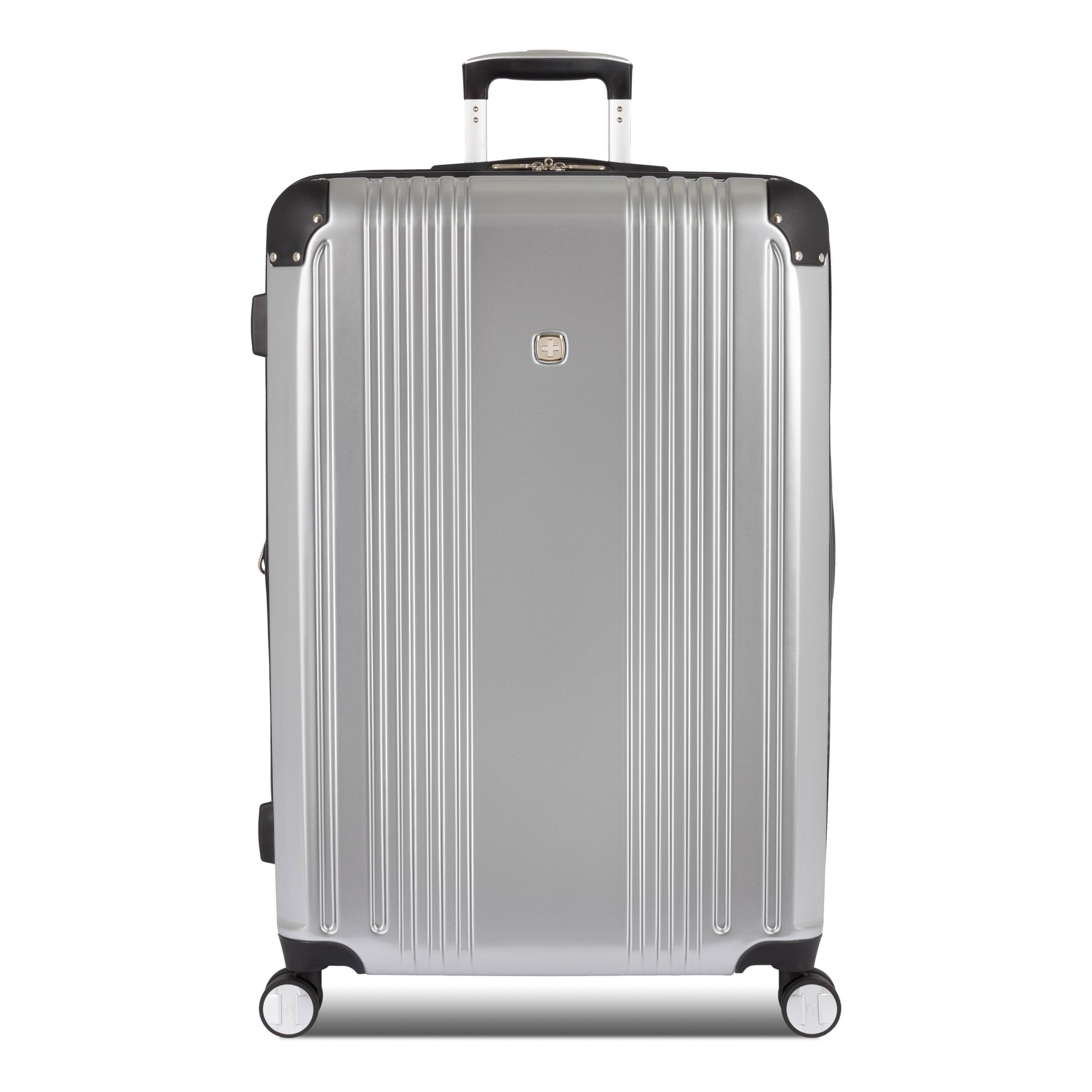 slide 1 of 10, SWISSGEAR Spartan Hardside Large Checked Suitcase - Silver, 1 ct