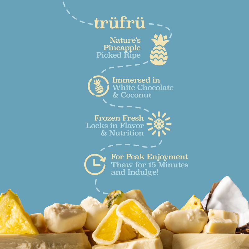 slide 4 of 6, Tru Fru Frozen Pineapples in White Chocolate & Coconut - 8 oz, 8 oz