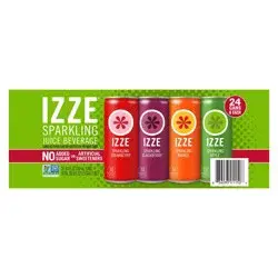 IZZE Sparkling Juice Beverage, Variety Pack, 24-count