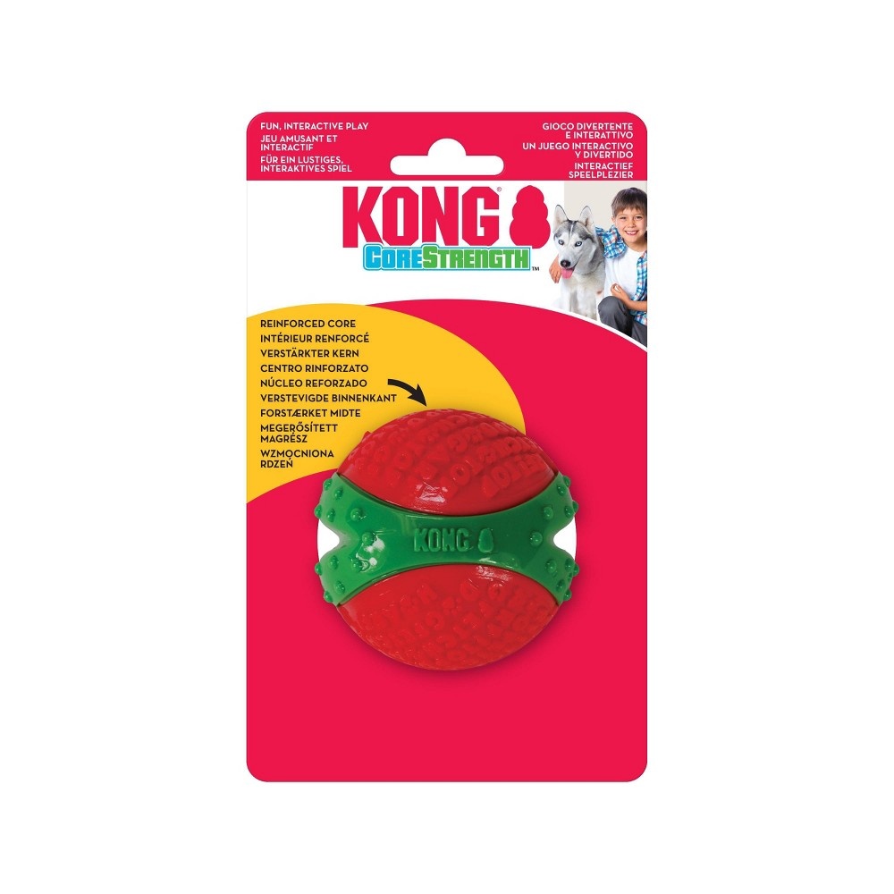 KONG Holiday Corestrength Ball Dog Toy Green & Red 1 ct Shipt