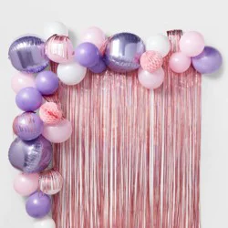 48ct Balloon Arch Garland Décor Kit with Backdrop Pink/Purple - Spritz™