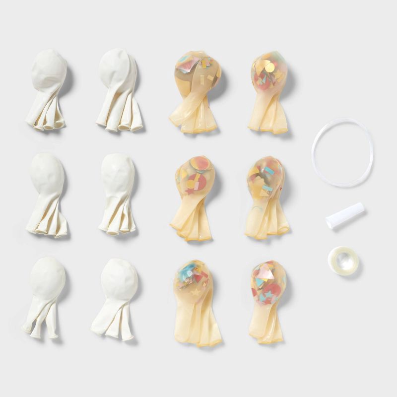 slide 3 of 4, 45ct Large Balloons Garland Arch with Confetti White - Spritz™, 45 ct