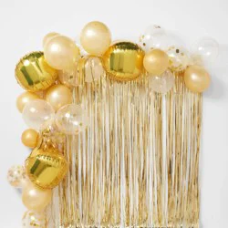 48ct Balloon Arch Garland Décor Kit with Backdrop Gold - Spritz™