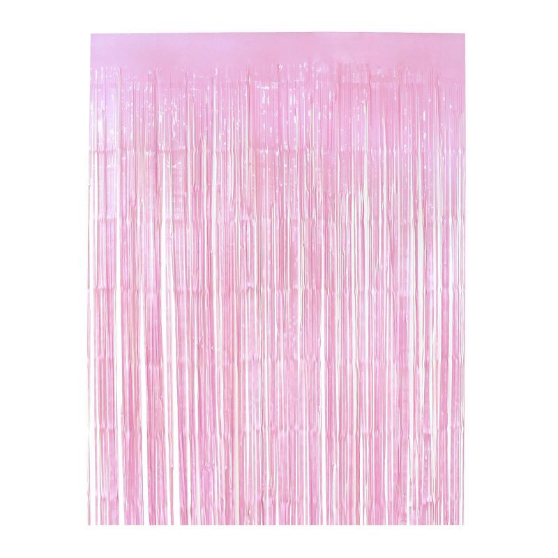 slide 3 of 3, Rainbow Confetti Fringe Backdrop Lavender - Spritz™, 1 ct