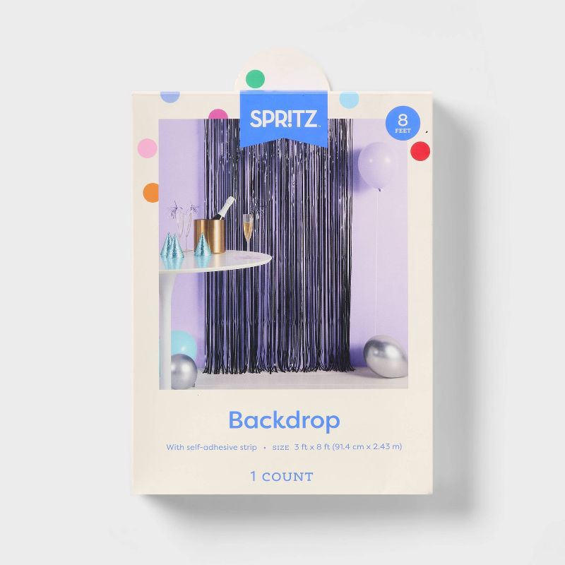 slide 3 of 4, Iridescent Backdrop Black - Spritz™, 1 ct