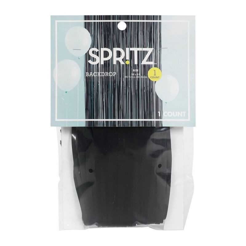 slide 1 of 4, Iridescent Backdrop Black - Spritz™, 1 ct