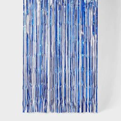 Holographic Metallic Fringe Backdrop Blue - Spritz™