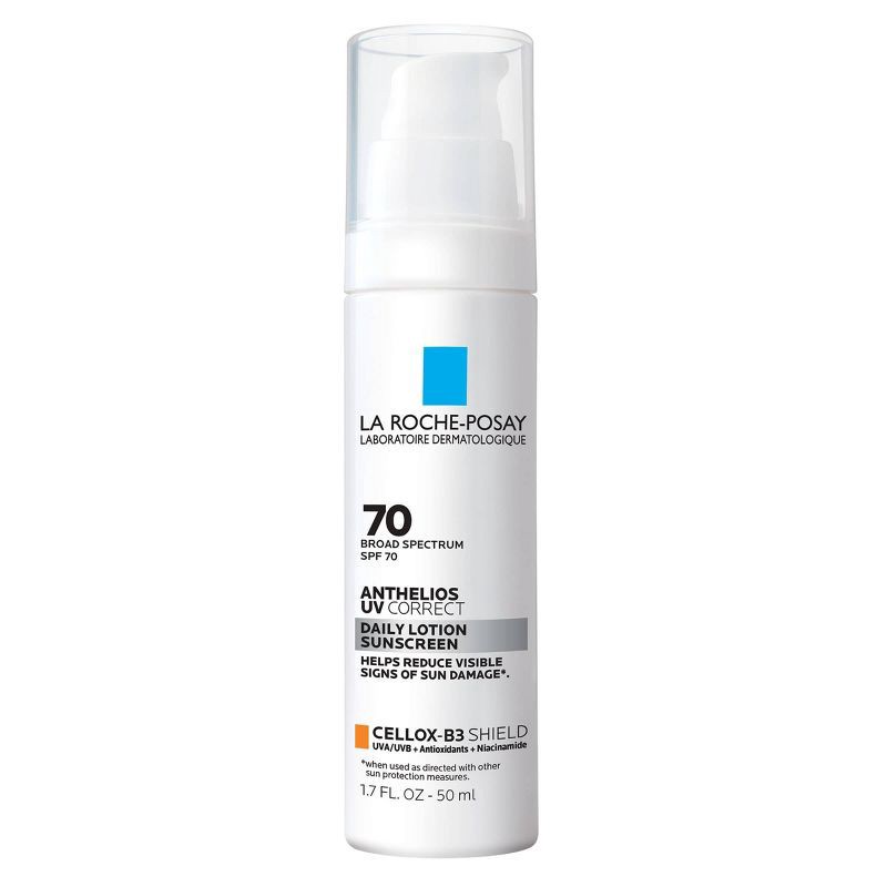 slide 1 of 8, La Roche Posay Anthelios, UV Correct Daily Anti-Aging Face Sunscreen, Oxybenzone and Oil-Free Sheer Finish Sunscreen - SPF 70 - 1.7 fl oz, 70 x 1.7 fl oz