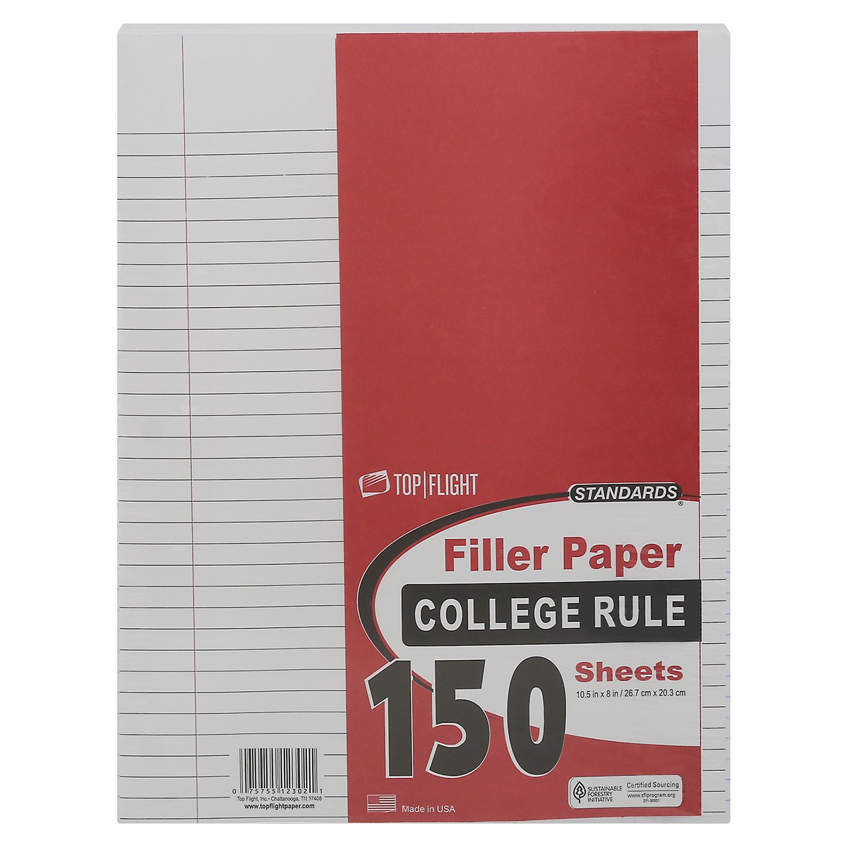 slide 1 of 1, Top Flight College Rule Filler Paper, 1 ct