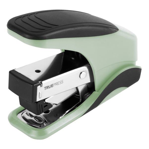 slide 1 of 1, Office Depot Brand Truepress Reduced Effort Mini Stapler, Black/Mint, 1 ct