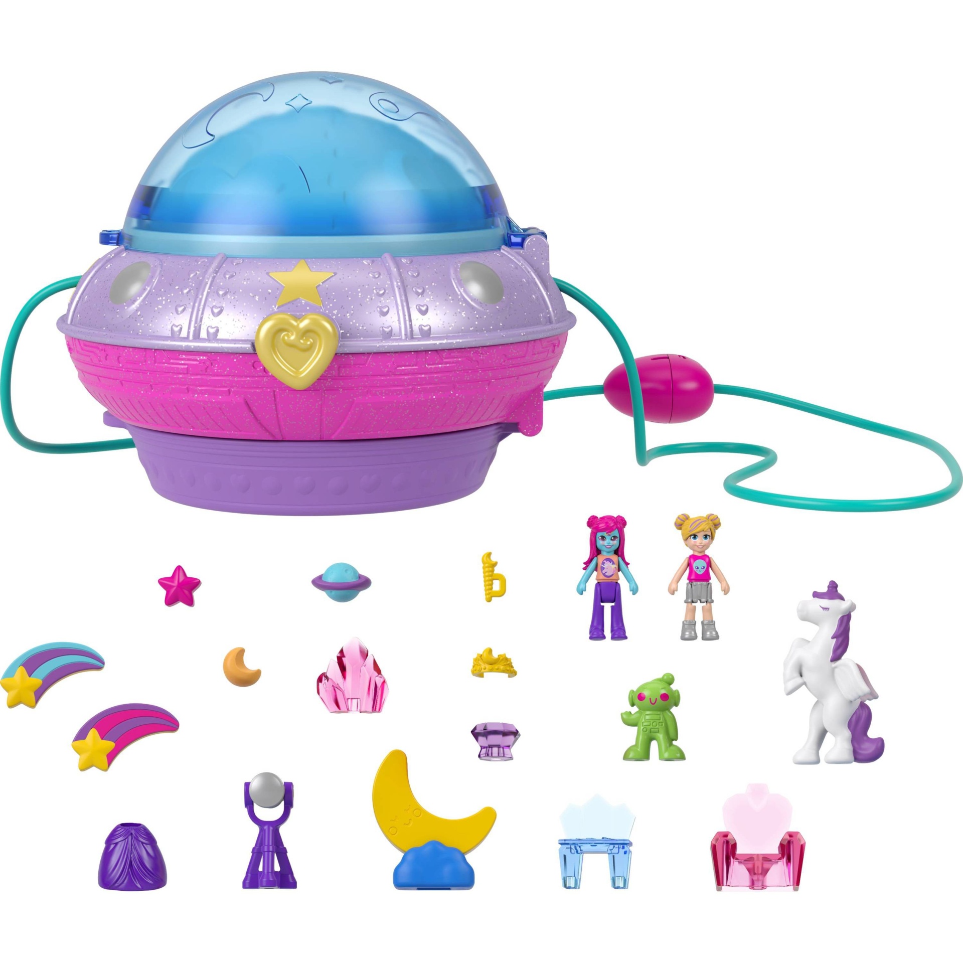 slide 1 of 6, Polly Pocket Double Play Space Compact Playset, 1 ct