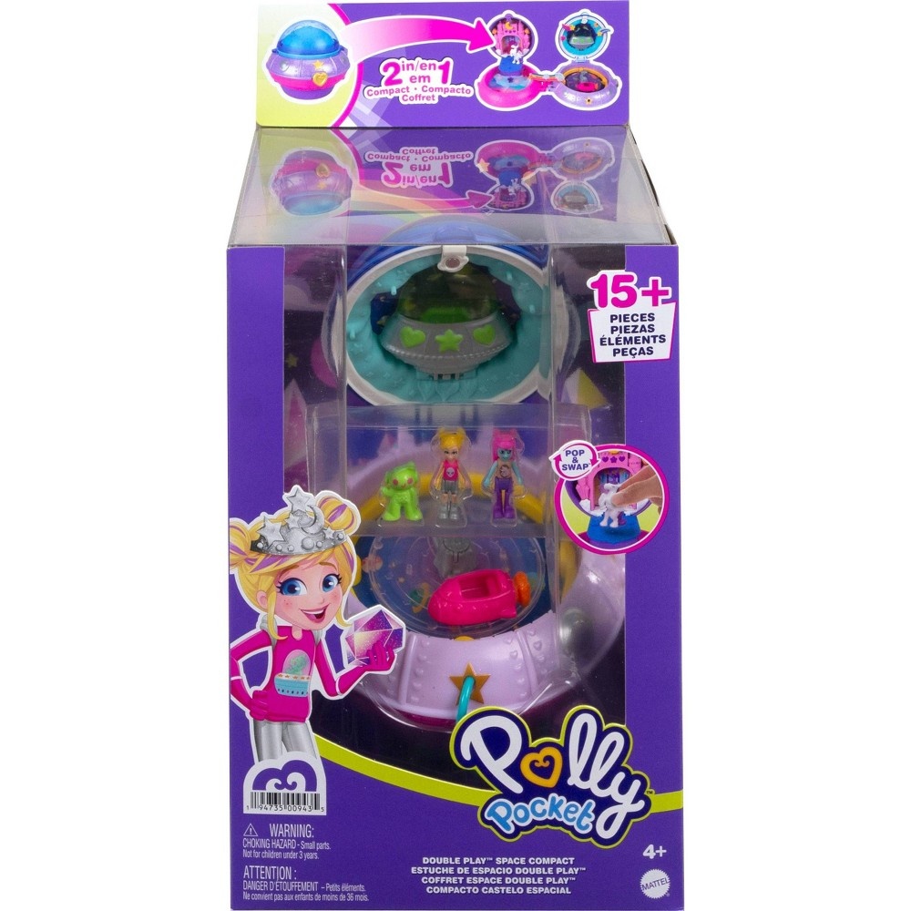 slide 4 of 6, Polly Pocket Double Play Space Compact Playset, 1 ct