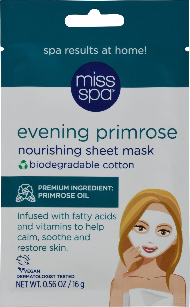 slide 7 of 12, Miss Spa Evening Primrose Nourishing Sheet Mask 0.56 oz, 0.56 oz