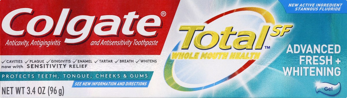 slide 7 of 8, Colgate Total Advanced Fresh + Whitening Toothpaste, 3.4 oz