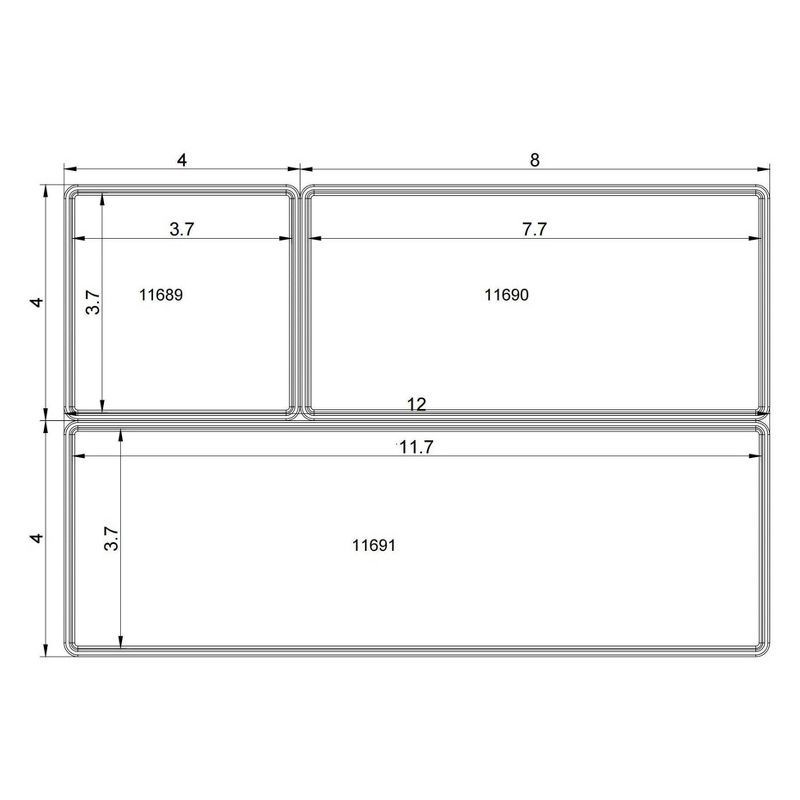 slide 5 of 6, 3 Bathroom Plastic Tray Beauty Organizer Set Clear - Brightroom™: Bathroom Accessories & Organization Essentials, 1 ct