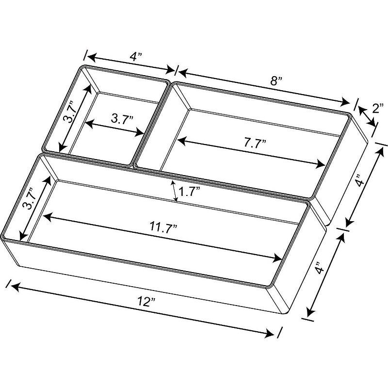 slide 6 of 6, 3 Bathroom Plastic Tray Beauty Organizer Set Clear - Brightroom™: Bathroom Accessories & Organization Essentials, 1 ct